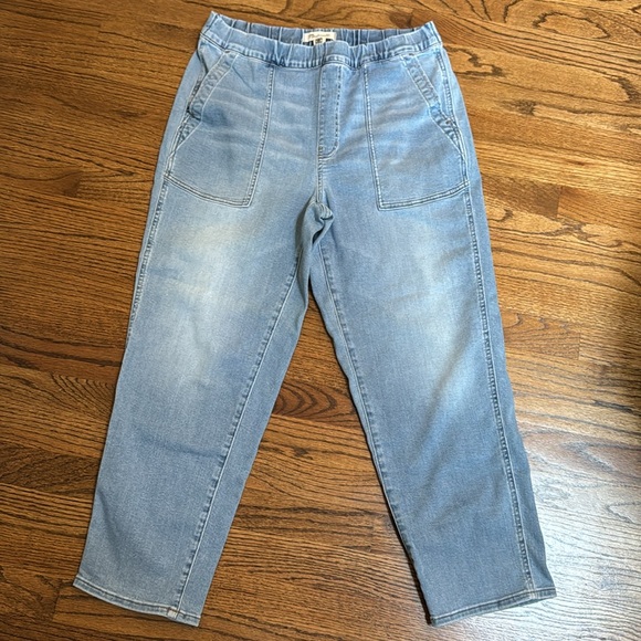 Madewell Womens Straight Leg Jeans Blue Faded Light Wash Stretch Pull On Medium - Picture 5 of 7